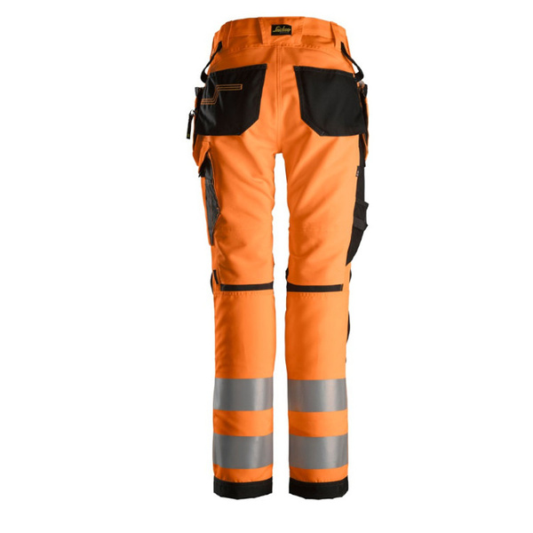 6730 Spodnie AllroundWork+ z workami kieszeniowymi - damskie, EN 20471/2 kolor pomarańczowy Snickers Workwear