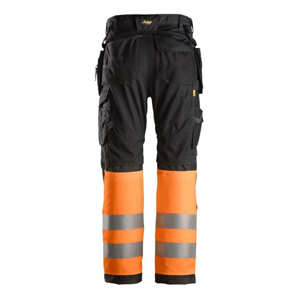 6233 Spodnie Odblaskowe AllroundWork+ z workami kieszeniowymi czarno - pomarańczowe, EN 20471/1