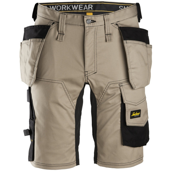 6141 Spodnie Krótkie AllroundWork z workami kieszeniowymi Snickers Workwear beżowe