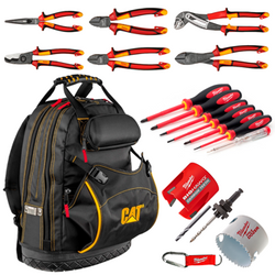 Zestaw dla elektryka Milwaukee + Plecak narzędziowy CAT 18" 980197N