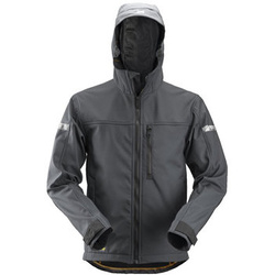 1229 Kurtka Soft Shell AllroundWork z kapturem kolor szaro-czarny Snickers Workwear