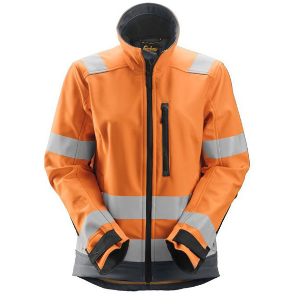 1237 Kurtka Odblaskowa pomarańczowa Soft Shell AllroundWork - damska, EN 20471/2/3 Snickers Workwear