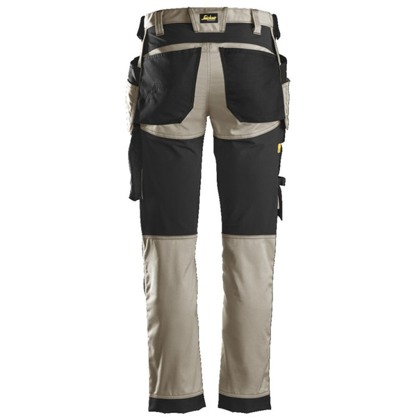 6241 Elastyczne spodnie z kieszeniami kaburowymi AllroundWork Snickers Workwear beżowe