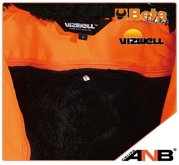 Krótka kurtka ostrzegawcza z futrzaną podszewką Beta Vizwell Pomarańczowa